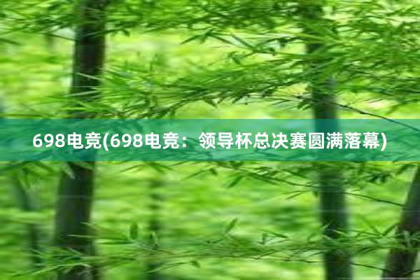 698电竞(698电竞：领导杯总决赛圆满落幕)