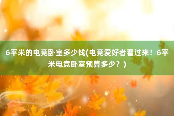 6平米的电竞卧室多少钱(电竞爱好者看过来！6平米电竞卧室预算多少？)