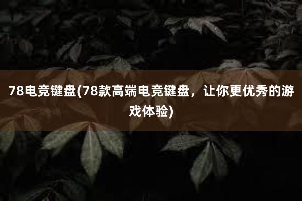 78电竞键盘(78款高端电竞键盘，让你更优秀的游戏体验)