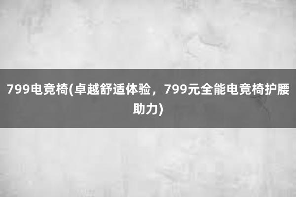 799电竞椅(卓越舒适体验，799元全能电竞椅护腰助力)