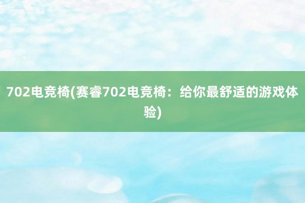 702电竞椅(赛睿702电竞椅：给你最舒适的游戏体验)