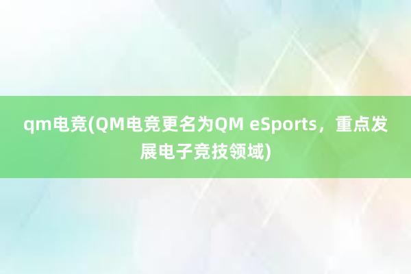 qm电竞(QM电竞更名为QM eSports，重点发展电子竞技领域)