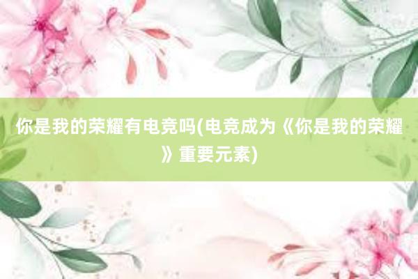 你是我的荣耀有电竞吗(电竞成为《你是我的荣耀》重要元素)