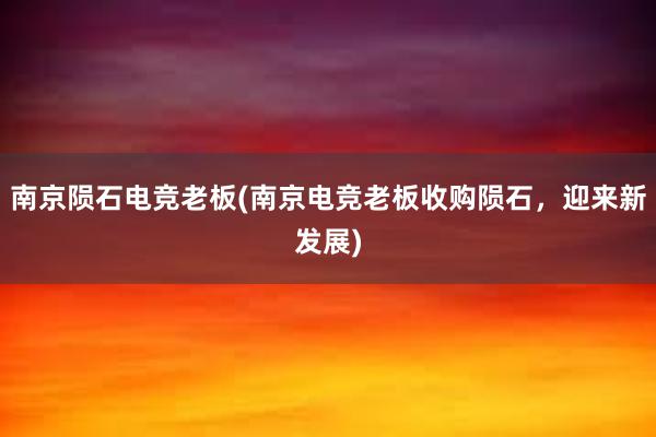 南京陨石电竞老板(南京电竞老板收购陨石，迎来新发展)