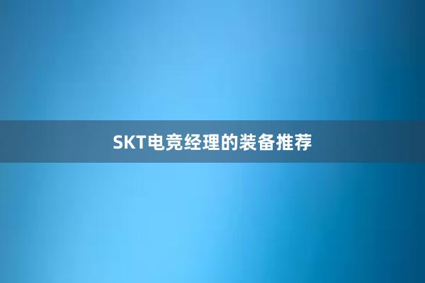 SKT电竞经理的装备推荐