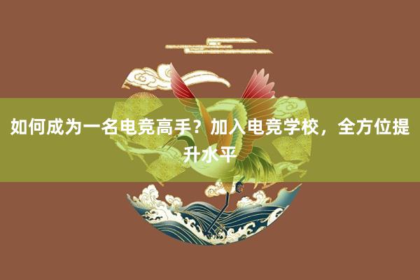 如何成为一名电竞高手？加入电竞学校，全方位提升水平