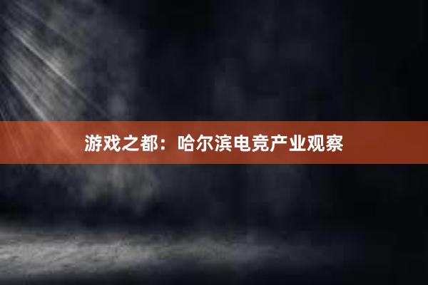 游戏之都：哈尔滨电竞产业观察