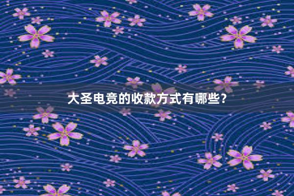 大圣电竞的收款方式有哪些？