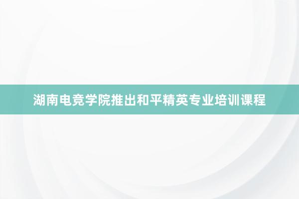 湖南电竞学院推出和平精英专业培训课程