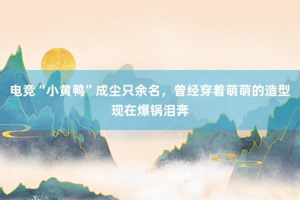 电竞“小黄鸭”成尘只余名，曾经穿着萌萌的造型现在爆锅泪奔