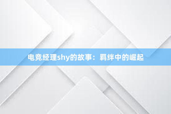 电竞经理shy的故事：羁绊中的崛起