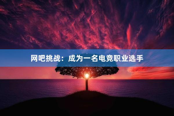 网吧挑战：成为一名电竞职业选手