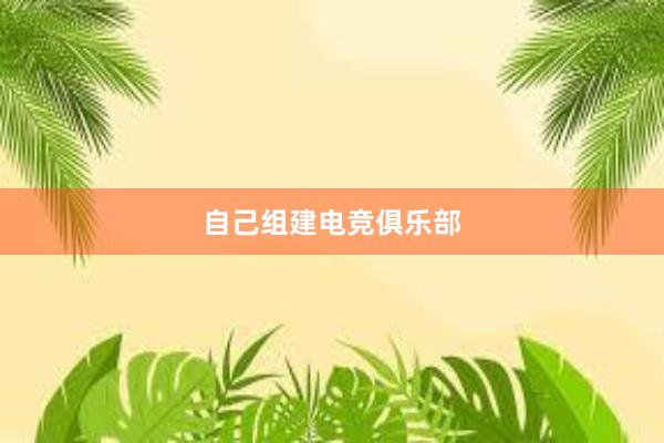 自己组建电竞俱乐部