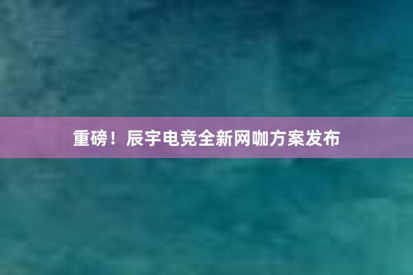 重磅！辰宇电竞全新网咖方案发布